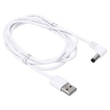 USB to DC 5.5mm x 2.5mm Barrel Jack Power Charger Connector Cables White