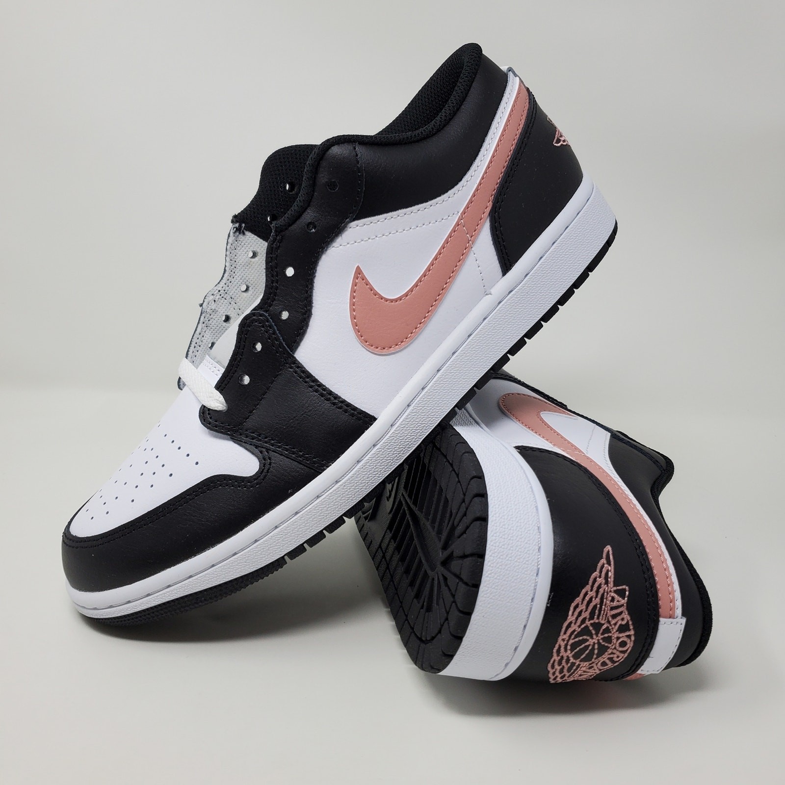 Nike Air Jordan 1 Low Black Rust Pink 553558-165 Men's Size 10