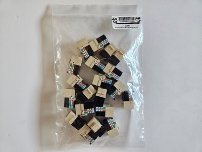20x Leviton 5G108-RI5 CAT5e RJ45 Keystone Jack QuickPort GigaMax Ivory