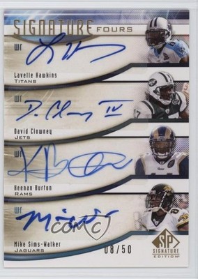 2009 SP Signature Edition Fours 8/50 Lavelle Hawkins David Clowney Auto j4h