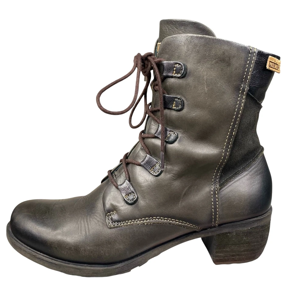 Pikolinos Women’s Le Mans Grey Distressed Moto Ankle Boot Size 38 US 7.5/8 - Image 3 of 4