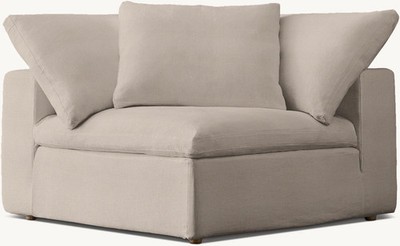 Restoration Hardware Cloud Modular Luxe Corner Chair Performance Slipcover Dove