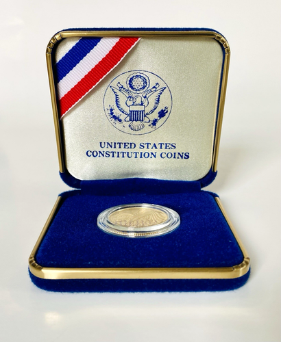 United States 1987 W $5 Constitution 1/4 Oz. Pure Gold Coin Mint Sealed Unc. COA - Picture 2 of 7