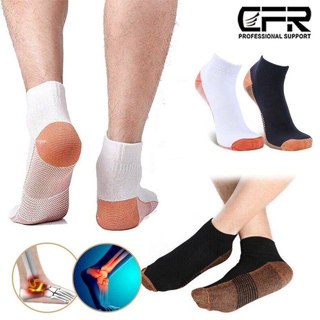 Copper Compression Fit Relief Ankle Support Brace Foot Sleeve
