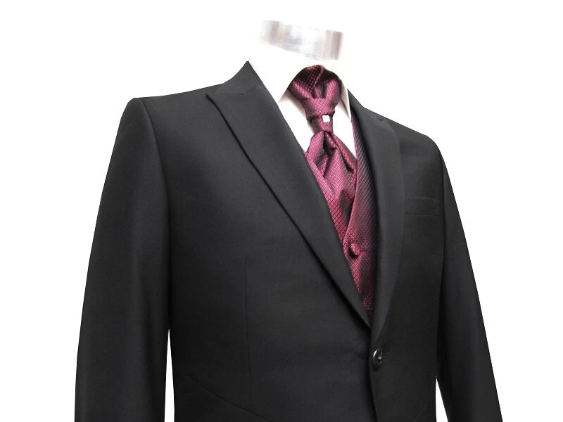 Herren Hochzeit Cutaway Anzug Schwarz - Bild 4 von 4