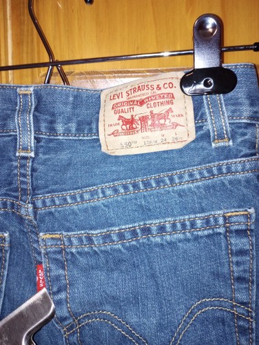 12 in boys size (or girls) Levis SLIM 550 Jeans Relaxed 24 x 26 made in 2010 EUC - Picture 7 of 24
