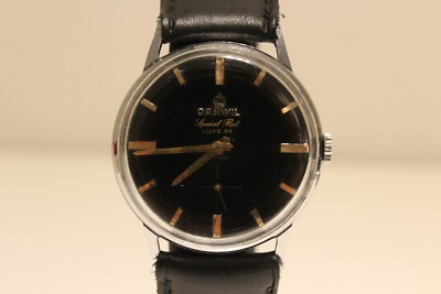 VINTAGE MEN'S SWISS BLACK DIAL MECHANICAL WATCH ''DARWIL'' SPECIAL FLAT LUX 66