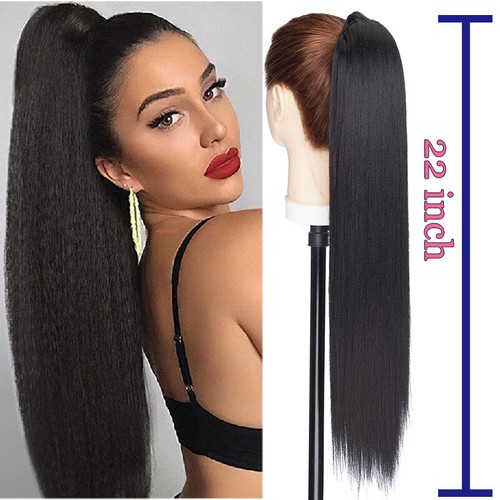 Yaki Real Natural Extension Afro Kinky Ponytail Clip in Hair Piece AS Human Long - Picture 10 of 17