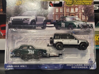 NEW! Jaguar MK1 & Land Rover Defender 110 Hot Wheels Premium Team