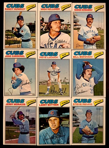 ¡JUEGO DE EQUIPO DE 24 CARTAS CHICAGO CUBS 1977 TOPPS CON NOVATO BRUCE SUTTER! - Imagen 2 de 3