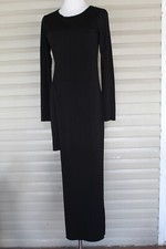 NX 7) BNWT SIZE S ZARA WOMAN BLACK BODYCON LONG SLEEVE MAXI DRESS **DAMAGED