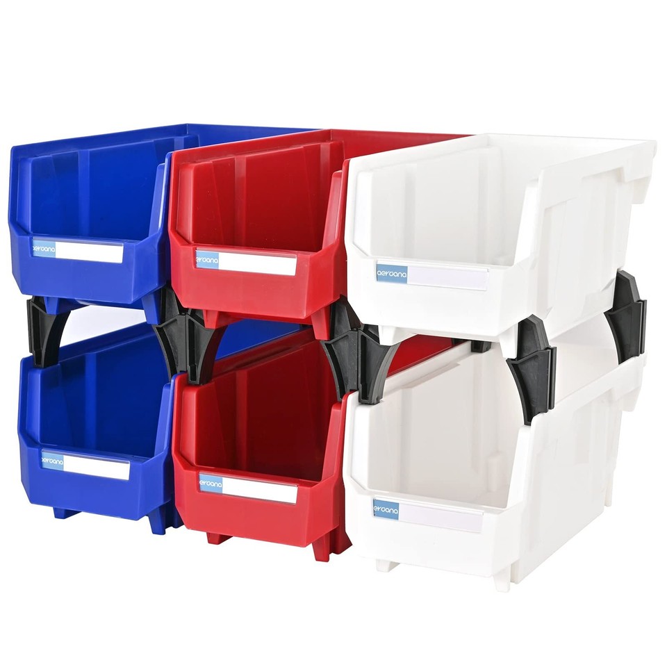 Wall Mounted Hanging Bins Plastic Stackable Storage Bins Parts Storage