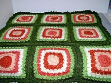 New Handmade crocheted Baby Granny Square Blanket Infant Receiving Blanket