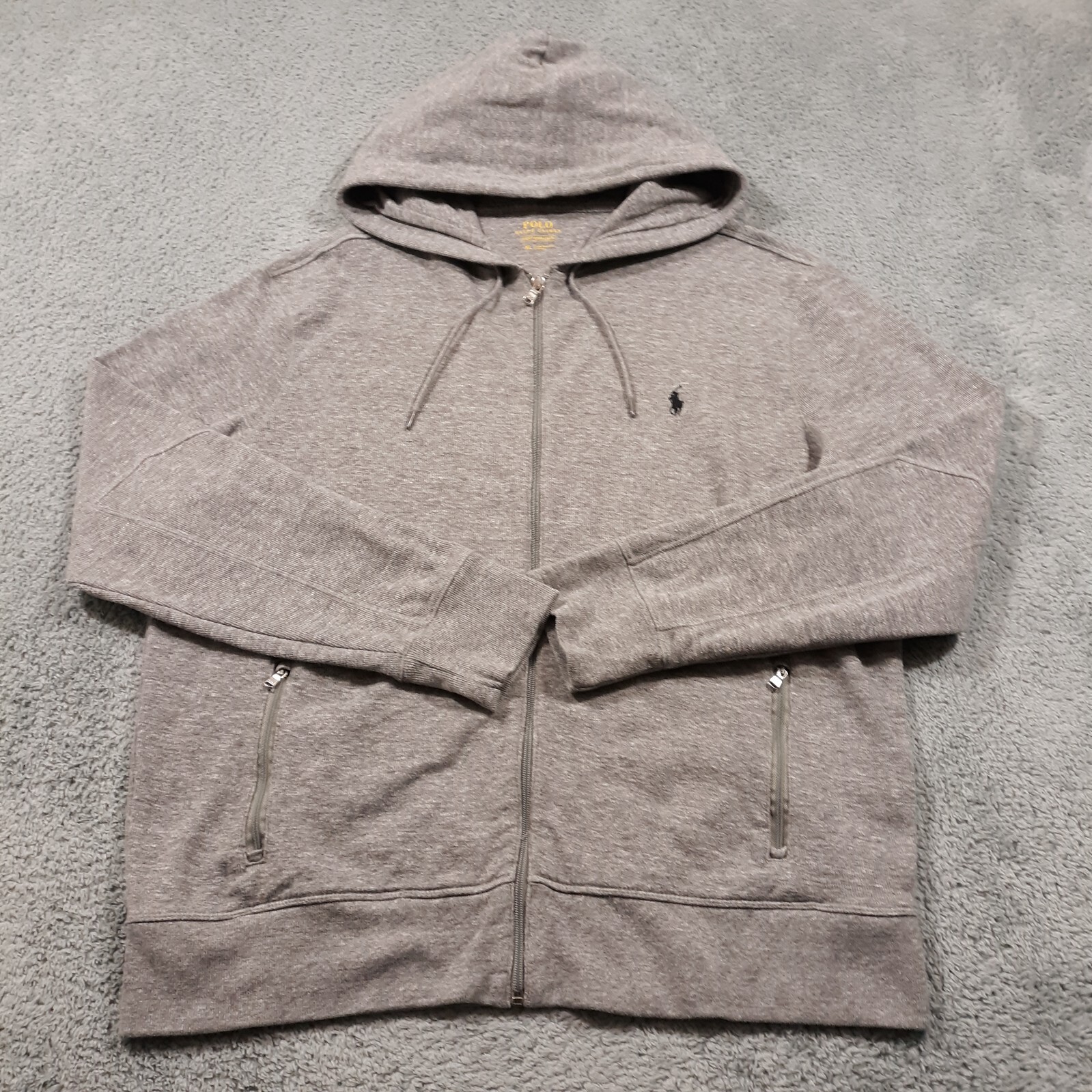Polo Ralph Lauren Performance Felpa con Cappuccio Full Zip Giacca Uomo XL Grigio Piccolo Pony