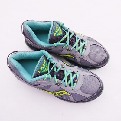SAUCONY ESCAPE TR Run Trail Running Hiking Shoes Gray Teal Womens Sz 