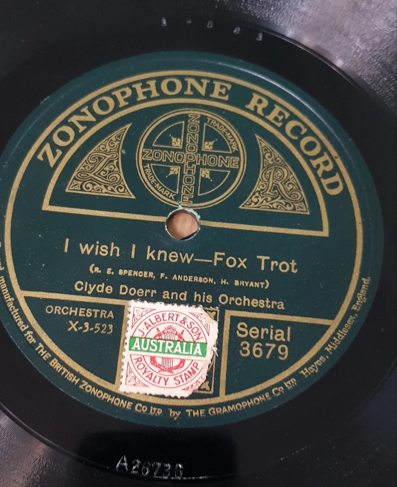 Clyde Doerr -I Wish I Knew / Benson Orchestra Of Chicago – Cat's Whiskers -78RPM - Image 2 of 2
