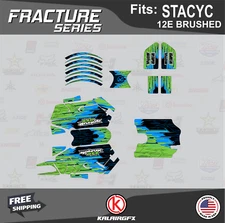 Graphics Kit for  STACYC 12E Brushed Electric Bike Fracture-green