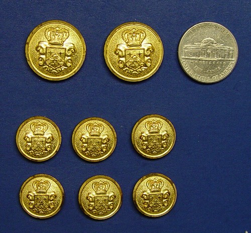 CRICKETEER Replacement Buttons 10 pcs 2-PART GOLD TONE GOOD USED AGED CONDITION - Picture 5 of 9