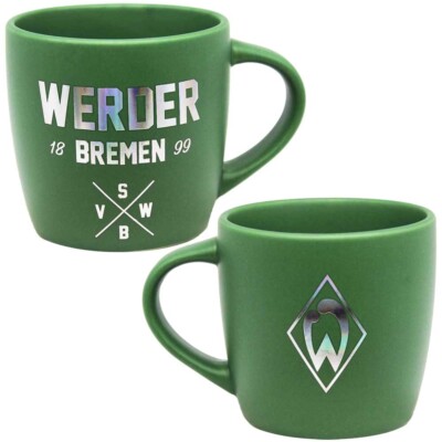 Taza De Cerámica Werder Bremen SVW - Color Verde, Capacidad 0.3 L, Ideal Para Regalo A Aficionados