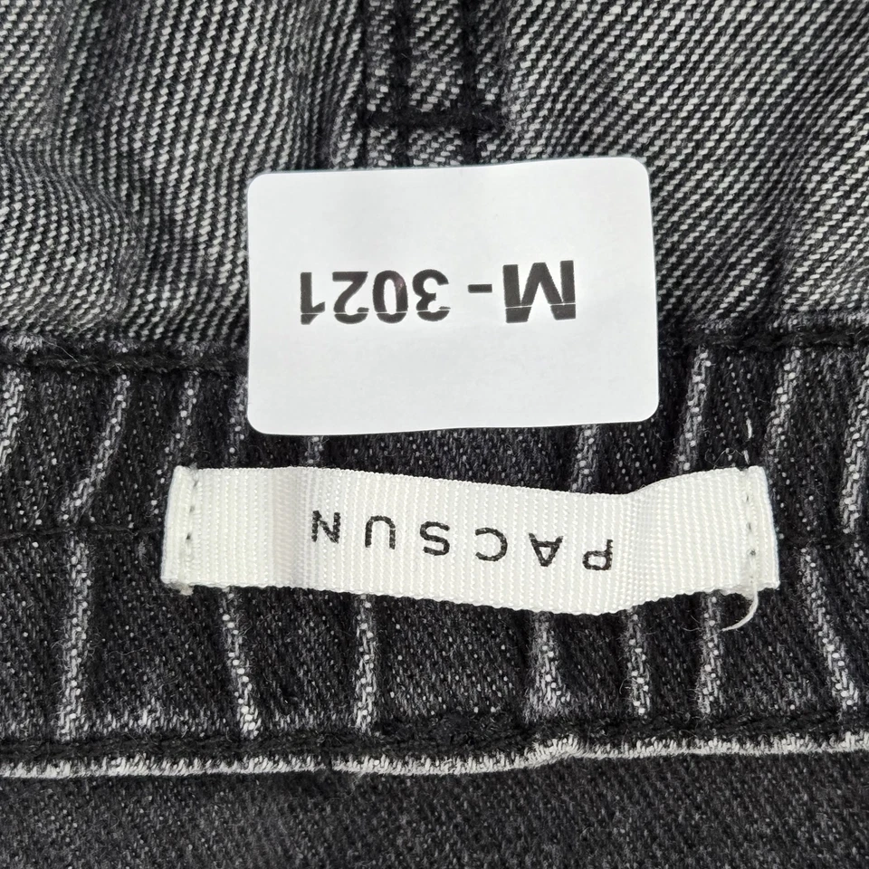 Pantalones Pacsun Hombre L Negro Denim Cintura Elástica Carga 32" Entrepierna Algodón Años 90 Y2K Foto 2 de 4