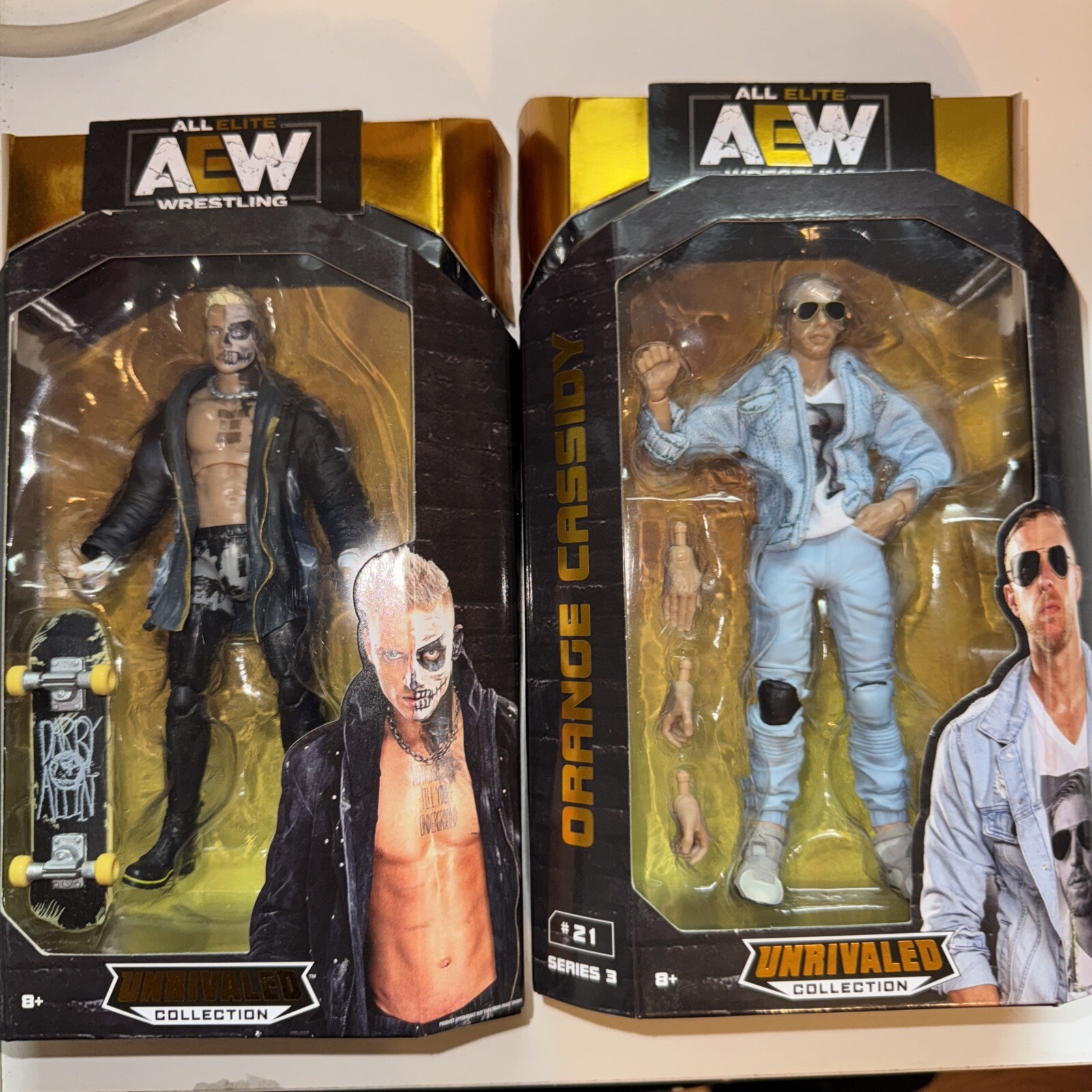 Orange Cassidy & Darby Allin AEW Unrivaled Series Wrestling Figures Lot  