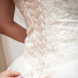 Wedding Gown Zipper Replacement Adjustable Fit Corset Back Kit Lace Up White Chiffon Amazon Co Uk Kitchen Home