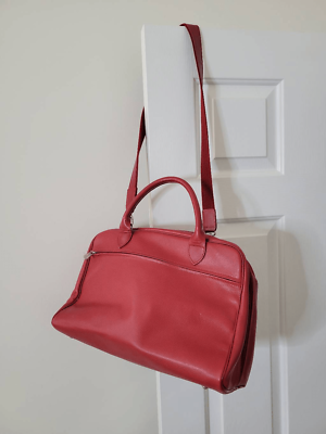 Longchamp Vintage overnight / weekender bag, Red Calfskin Leather