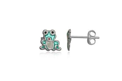 PENDIENTES RANITA EN PLATA DE LEY JOYA ALTA CALIDAD REGALO IDEAL NIÑA