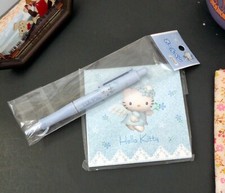 Sanrio 2000 Hello Kitty Blue Angel Stationary Note Memo Pad  Mechanical Pen Set