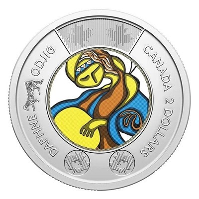 2025 Canada $2 Dollar Toonie Daphne Odjig Colorize Uncirculated Coin from Roll