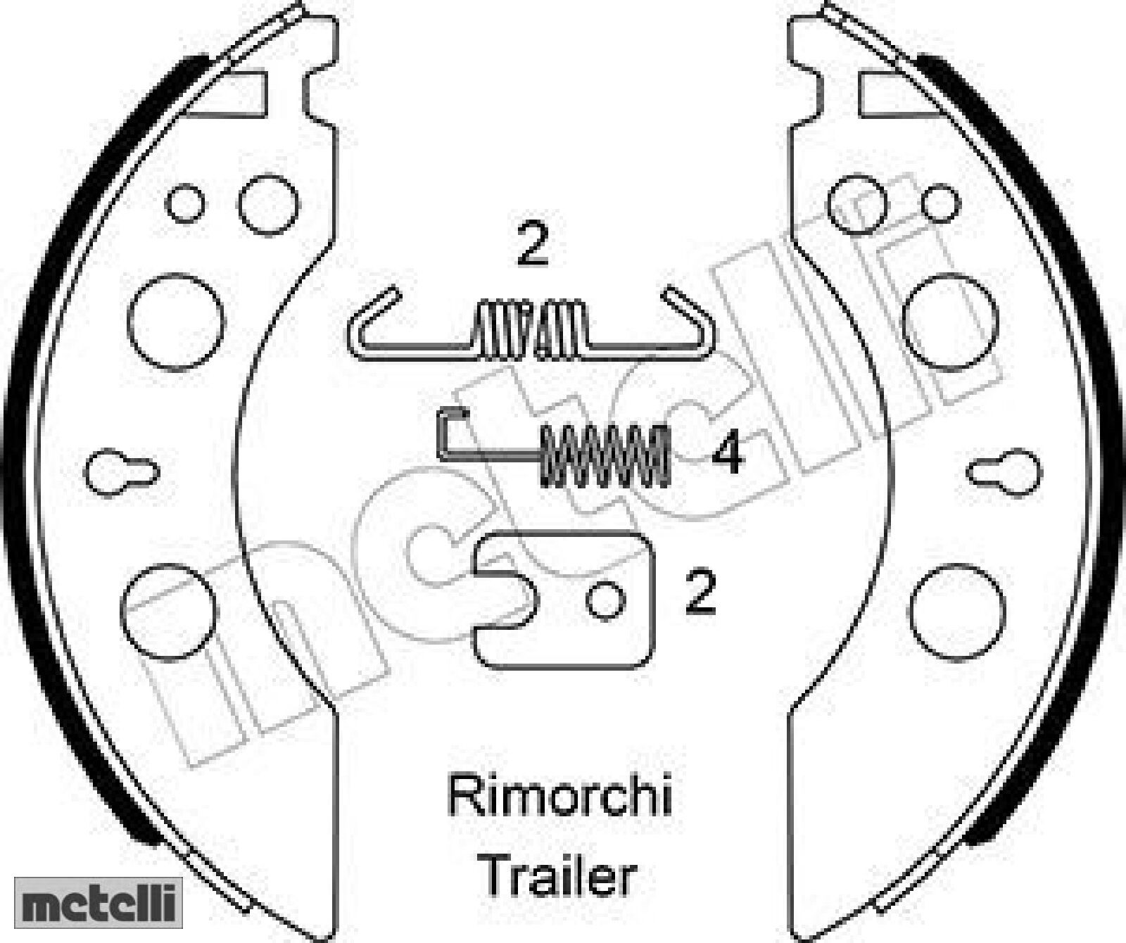 metelli 53-0592 Bremsbackensatz 4 Bremsbacken Trommelbremse