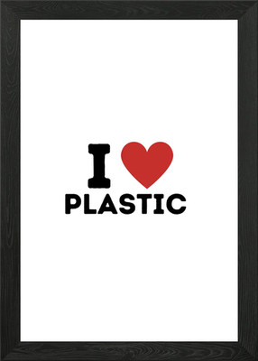 I Love Kunststoff schlicht gerahmtes Wandbild Poster Leinwanddruck Bild