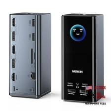 USB C Docking Station 3 Monitors, Triple Display 17-in-1 USB C Docking Station