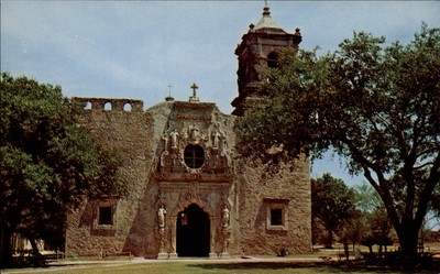 Texas San Antonio San Jose Mission founded 1720 crosses ~ 1959 postcard sku053