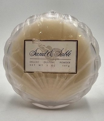 New Vintage Sand & Sable By Coty Perfumed Dusting Powder Rare Shell Packaging 