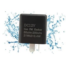 12V 2 PIN Adjustable Waterproof Electronic Hazard Warn Flasher Relay Fix for
