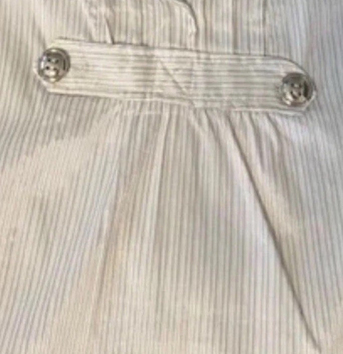 ZARA BASIC Metallic Pinstripe V-Neck White Tunic … - image 6