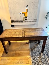 Vintage  1960s 1970s Double School Desk Solid Wood