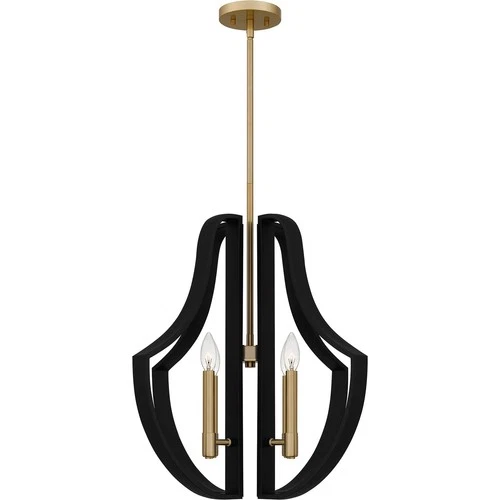 Matte Black Four Light Pendant from the Quoizel Pendant Collection - Picture 3 of 6