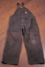 Carhartt R27 Quilt Lined Duck Bib Overalls Dark Brown Men's 42x32