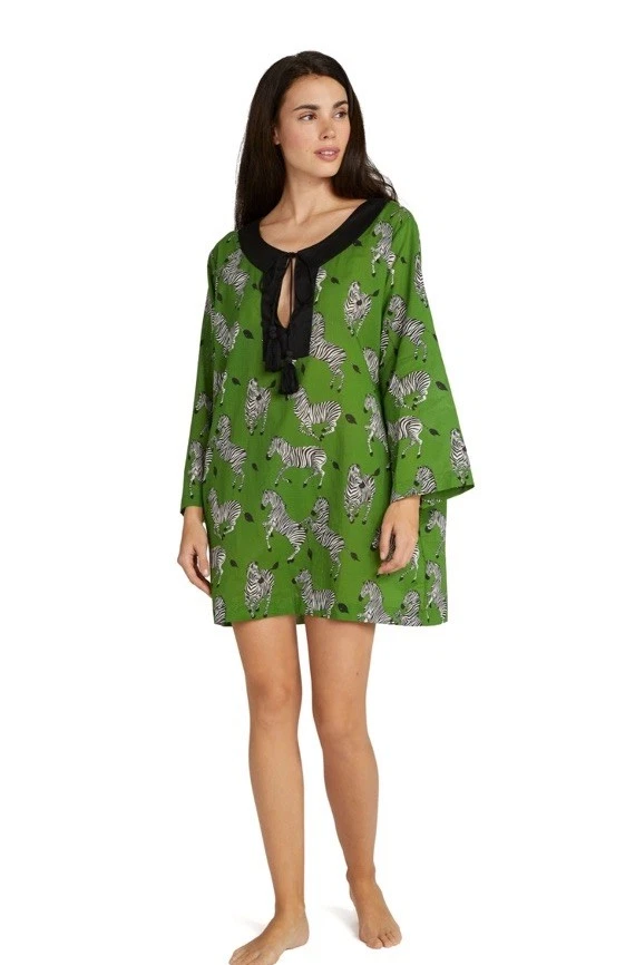 Costume da bagno copricostume o tunica Kate Spade stampa zebrata con tasche taglia large