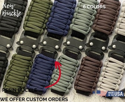 20 22 mm Black OD Green Adjustable Paracord Watch Strap Stab-Lock Buckle + More