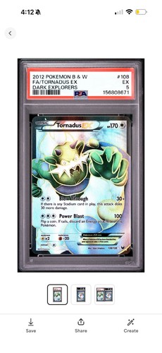 Tornadus-EX graded PSA 8 for sale on eBay
