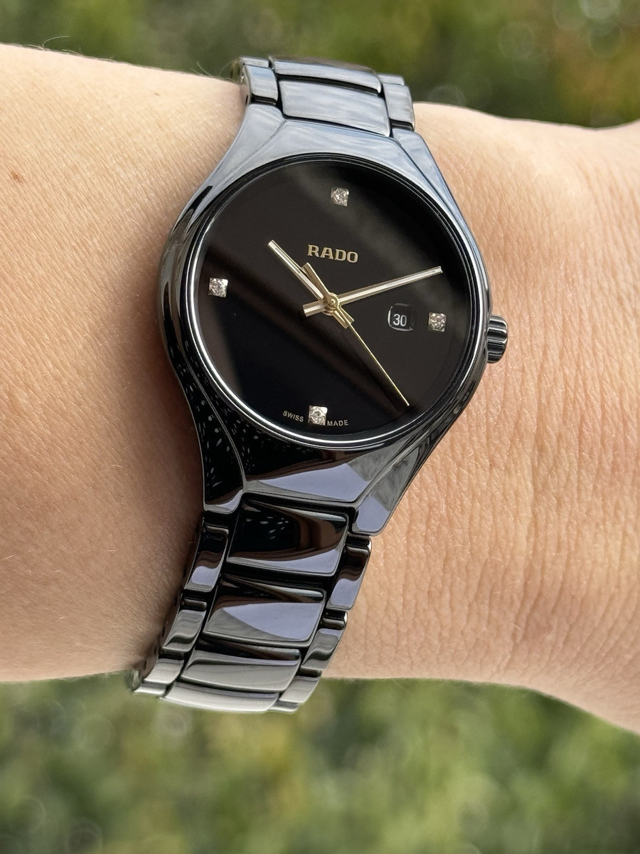 Rado True Diamond Watch High Tech Ceramic Quartz Lady Swiss Made
