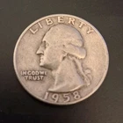 1958-D Silver Washington Quarter Circulated Coin