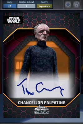 25cc PALPATINE ORANGE CHROME BLACK 24 Legendary Star Wars Card Trader