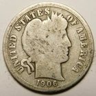 1906 D Barber Dime 90% Silver G-VG  "Actual Coin Pictured - Not Cleaned"