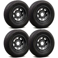 4 Pcs Black Arrow Trailer Tires St20575r14 On 14x5.5 5x4.5 Black Spoke Wheels 4 Pcs Black Arrow Trailer Tires St20575r14 On 14x5.5 5x4.5 Black Spoke Wheels
