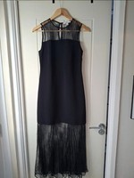 M&S Black Lace Detail Maxi Dress Size 8 Sleevless Dress Party Occasion Evening