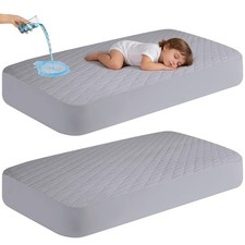 2Pack Waterproof Crib Mattress Protector,Cotton 52X28 Fitted Crib Sheets Crib...
